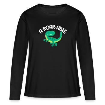 dinosaur - Women's Premium Organic Long Sleeve Shirt - black - Front - Julia (174cm)