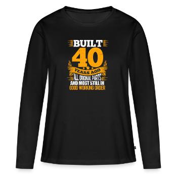 40e anniversaire 40 ans 1980 bday cadeau - T-shirt manches longues Premium bio Femme - noir - Devant - Julia (174cm)