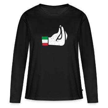 italien - T-shirt manches longues Premium bio Femme - noir - Devant - Julia (174cm)