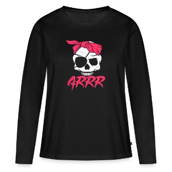 Pirate Pirate Skull Pirate Girl Gift - T-shirt manches longues Premium bio Femme - noir - Devant - Julia (174cm)
