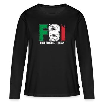 italien - T-shirt manches longues Premium bio Femme - noir - Devant - Julia (174cm)