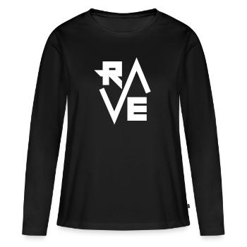rave - Women's Premium Organic Long Sleeve Shirt - black - Front - Julia (174cm)