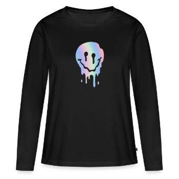 Techno - T-shirt manches longues Premium bio Femme - noir - Devant - Julia (174cm)