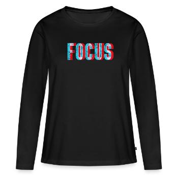 Techno - Women's Premium Organic Long Sleeve Shirt - black - Front - Julia (174cm)