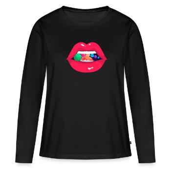 Techno - Women's Premium Organic Long Sleeve Shirt - black - Front - Julia (174cm)