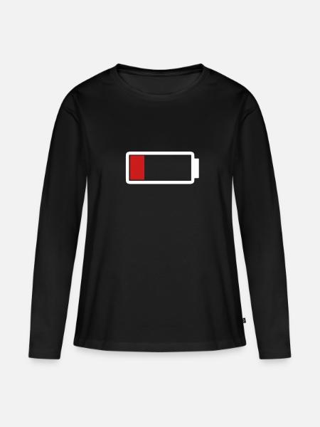 Low battery | for men and women - Women's Premium Organic Long Sleeve Shirt - black