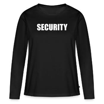 Sécurité - employés de l'entreprise de services de sécurité - T-shirt manches longues Premium bio Femme - noir - Devant - Julia (174cm)