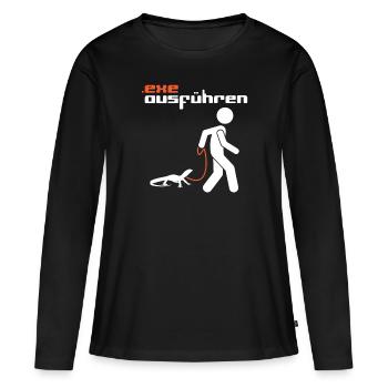 .exe ausführen - Computer Humor - Anwendung Datei - Frauen Premium Bio Langarmshirt - Schwarz - Vorne - Julia (174cm)