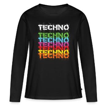 Techno Techno Freak Techno Music - Women's Premium Organic Long Sleeve Shirt - black - Front - Julia (174cm)