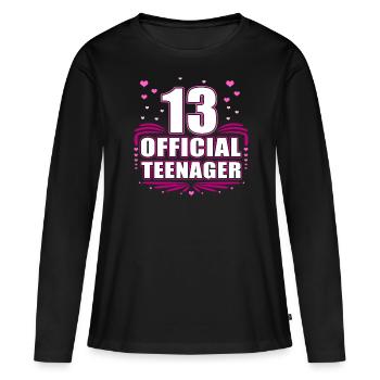 13 Official Teenagers – 13 Years Birthday - Women's Premium Organic Long Sleeve Shirt - black - Front - Julia (174cm)