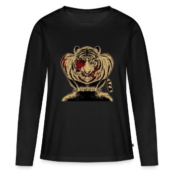 Tigre horreur monstre jungle halloween monstre - T-shirt manches longues Premium bio Femme - noir - Devant - Julia (174cm)