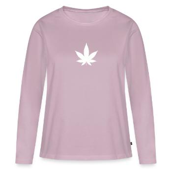 Hanfblatt - Cannabis - Hanf - Frauen Premium Bio Langarmshirt - Altrosa - Vorne - Julia (174cm)