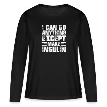 diabetes - Women's Premium Organic Long Sleeve Shirt - black - Front - Julia (174cm)