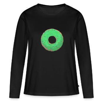 Choisissez votre beignet - couleur vert | Hommes et femmes - T-shirt manches longues Premium bio Femme - noir - Devant - Julia (174cm)