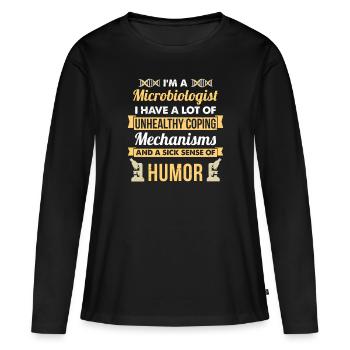 Microbiologie - T-shirt manches longues Premium bio Femme - noir - Devant - Julia (174cm)