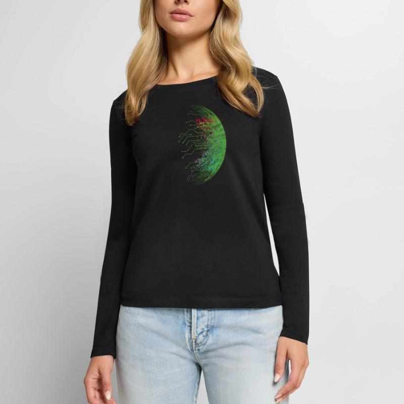 Cadeau de nerd informatique programmeur de code binaire T-shirt manches longues Premium bio Femme