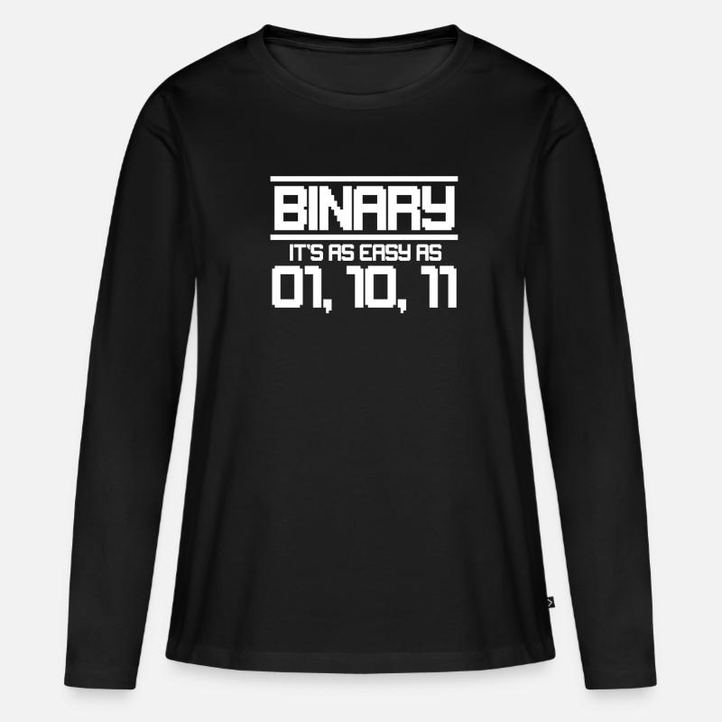 Binär Code - Frauen Premium Bio Langarmshirt - Schwarz