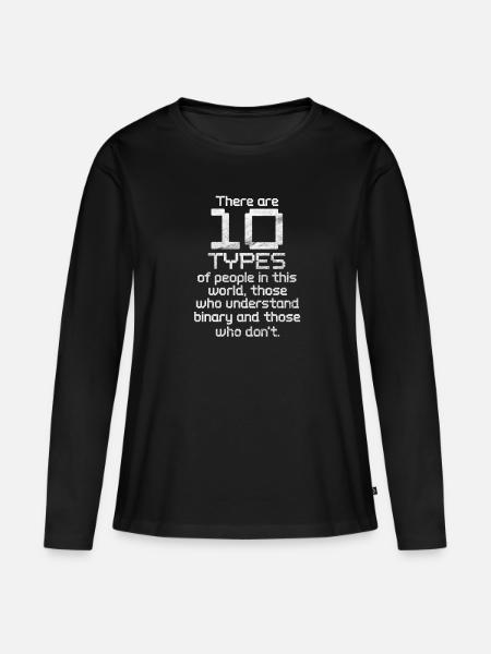 Binär Code - Frauen Premium Bio Langarmshirt - Schwarz