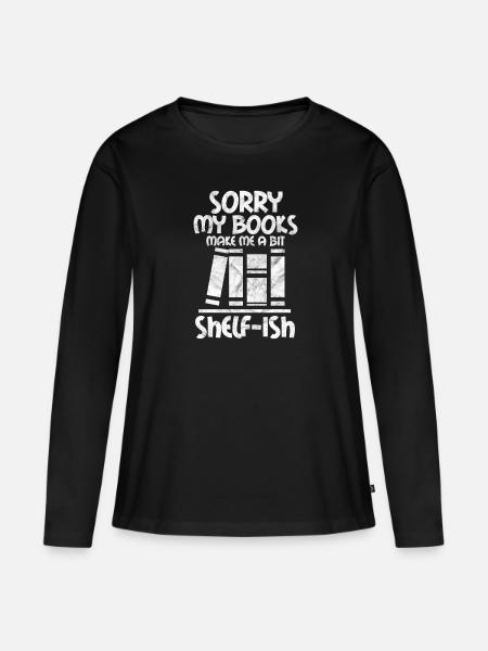 Lesen Buch Leseratte Bücherwurm Bücher Geschenk - Frauen Premium Bio Langarmshirt - Schwarz