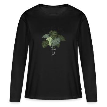 Plantlady Sukkulente Pflanze - Frauen Premium Bio Langarmshirt - Schwarz - Vorne - Julia (174cm)