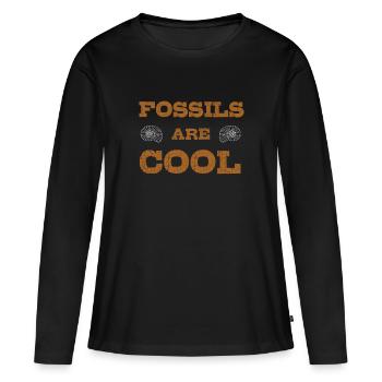 Les fossiles sont cool Fossils Collectors Fossil Fan - T-shirt manches longues Premium bio Femme - noir - Devant - Julia (174cm)