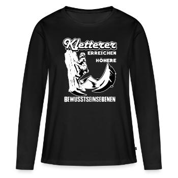 Kletterer Klettern Kletter Sprüche Kletterer - Frauen Premium Bio Langarmshirt - Schwarz - Vorne - Julia (174cm)