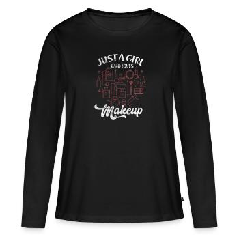 Maquillage - T-shirt manches longues Premium bio Femme - noir - Devant - Julia (174cm)