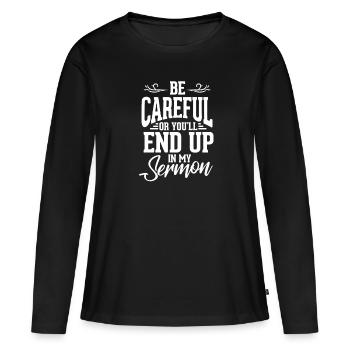 Pasteur - T-shirt manches longues Premium bio Femme - noir - Devant - Julia (174cm)
