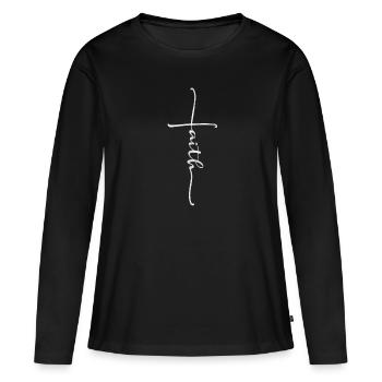 Jésus-Christ - T-shirt manches longues Premium bio Femme - noir - Devant - Julia (174cm)
