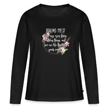 Bible - T-shirt manches longues Premium bio Femme - noir - Devant - Julia (174cm)
