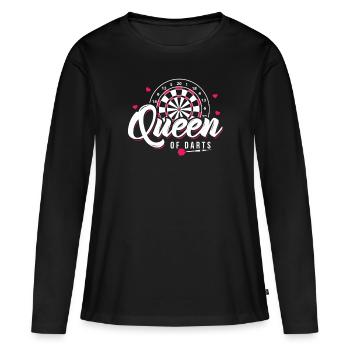 Queen of Darts dart player darts gift - Women's Premium Organic Long Sleeve Shirt - black - Front - Julia (174cm)