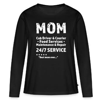 24/7 Muttergeschenk Muttertag - Frauen Premium Bio Langarmshirt - Schwarz - Vorne - Julia (174cm)