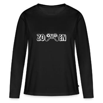 Zocken - Frauen Premium Bio Langarmshirt - Schwarz - Vorne - Julia (174cm)