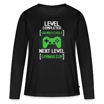 École primaire Gymnasium 5e. - T-shirt manches longues Premium bio Femme - noir - Devant - Julia (174cm)