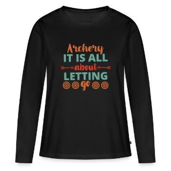 Archery archer archer target - Women's Premium Organic Long Sleeve Shirt - black - Front - Julia (174cm)