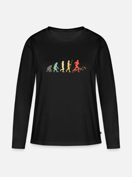 Trailrunnning Gländeläufer Trailrunner - Frauen Premium Bio Langarmshirt - Schwarz