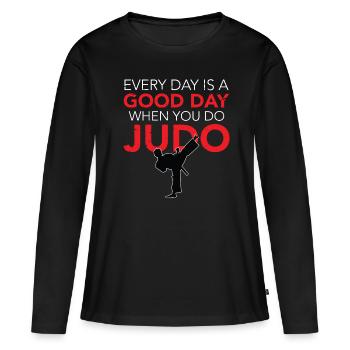 Judo combattant - Judo - T-shirt manches longues Premium bio Femme - noir - Devant - Julia (174cm)