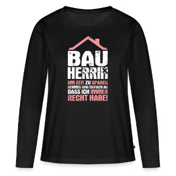 Client house building partner look topping out gift - Women's Premium Organic Long Sleeve Shirt - black - Front - Julia (174cm)
