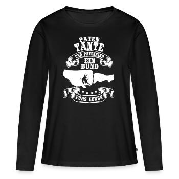 Patentante und Patenkind Bund fürs Leben Tante - Frauen Premium Bio Langarmshirt - Schwarz - Vorne - Julia (174cm)