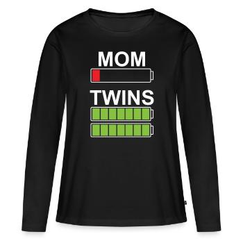 Mom Twins mother of twins mom - Women's Premium Organic Long Sleeve Shirt - black - Front - Julia (174cm)