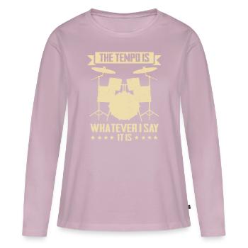 Drummer Schlagzeug Schlagzeuger Drums Band Musiker - Frauen Premium Bio Langarmshirt - Altrosa - Vorne - Julia (174cm)