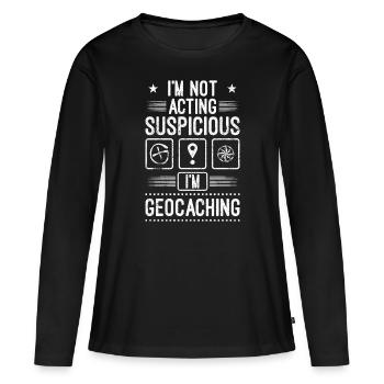 Je suis Geocaching Geocaching Géocaching suspect - T-shirt manches longues Premium bio Femme - noir - Devant - Julia (174cm)