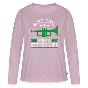 Grünen Trompete - Trompete - Frauen Premium Bio Langarmshirt - Altrosa - Vorne - Julia (174cm)