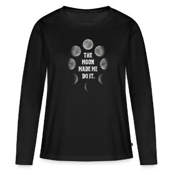 lune - T-shirt manches longues Premium bio Femme - noir - Devant - Julia (174cm)