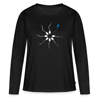 Soyez différent Soyez différent Sperme Sperme Spermling - T-shirt manches longues Premium bio Femme - noir - Devant - Julia (174cm)