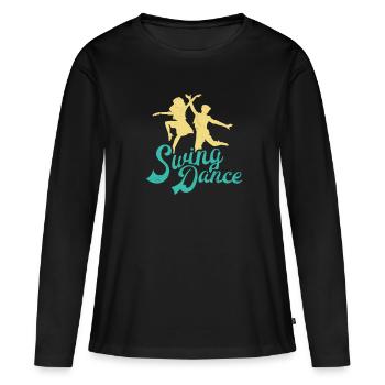 Swing Dance - Frauen Premium Bio Langarmshirt - Schwarz - Vorne - Julia (174cm)