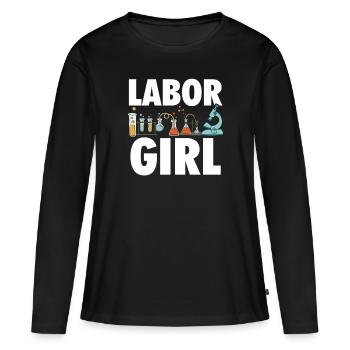 Labor Girl Chemie Studentin Laborantin - Frauen Premium Bio Langarmshirt - Schwarz - Vorne - Julia (174cm)