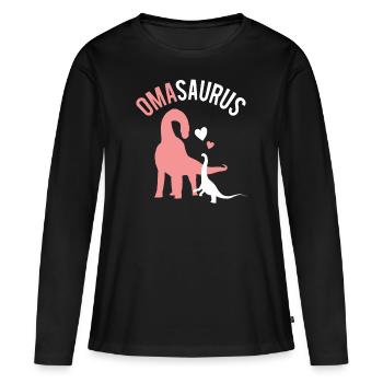 Omasaurus Muttertag Mama Mutter Enkelin Geschenk - Frauen Premium Bio Langarmshirt - Schwarz - Vorne - Julia (174cm)
