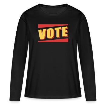 Votes Campagne électorale Appel aux élections - T-shirt manches longues Premium bio Femme - noir - Devant - Julia (174cm)