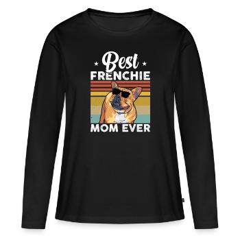 Best Frenchie Mom French Bulldog Dog - Women's Premium Organic Long Sleeve Shirt - black - Front - Julia (174cm)